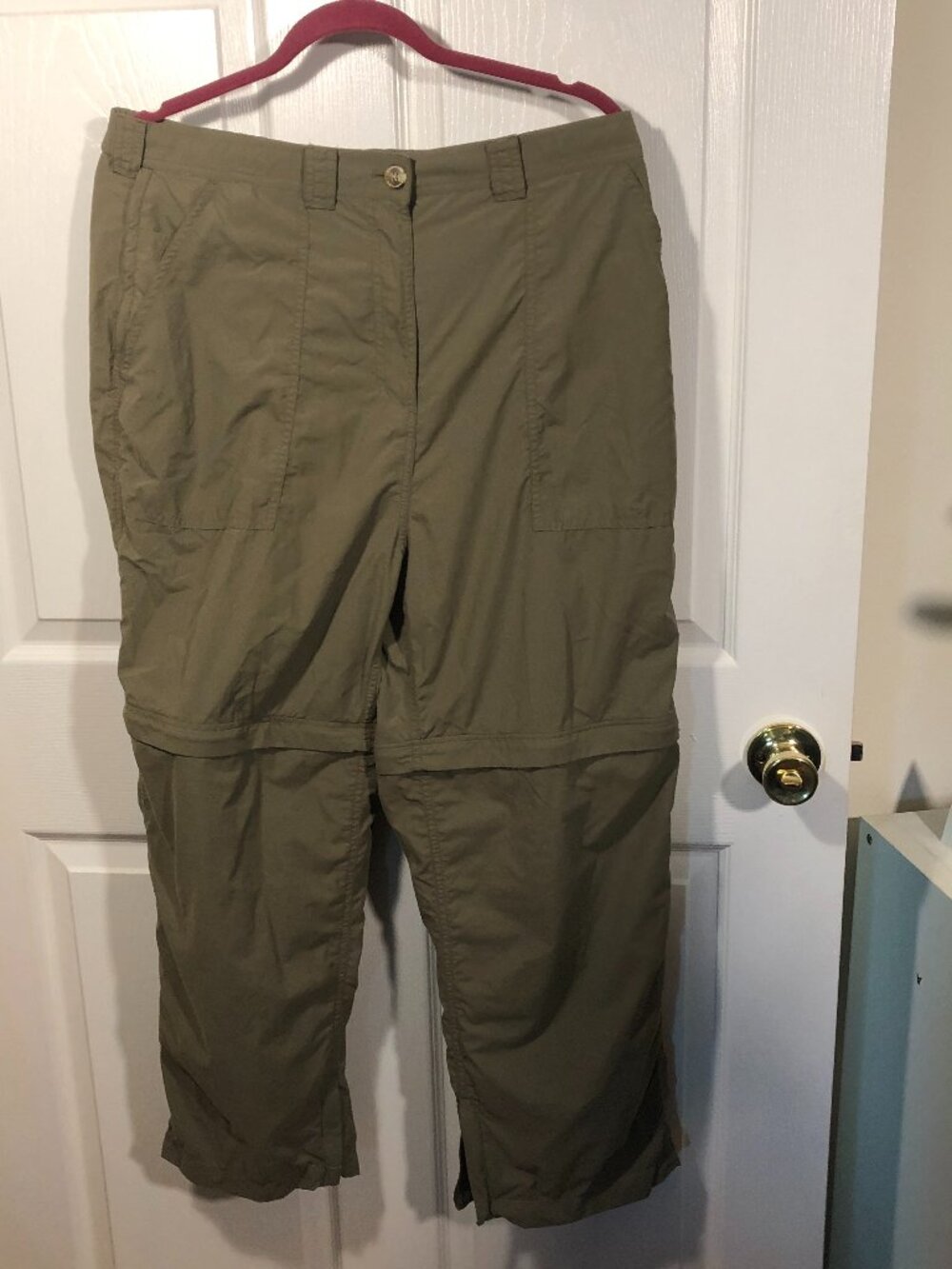 Convertible Women's Outdoor Zip-Off Pants with Insect Shield - Olive Green